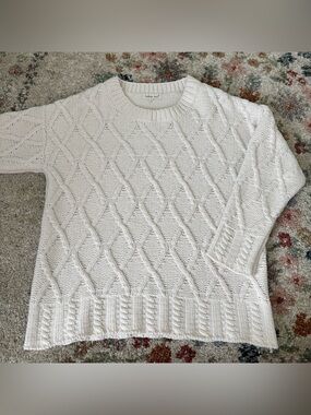 indigo soul Cream Cable Knit Sweater
